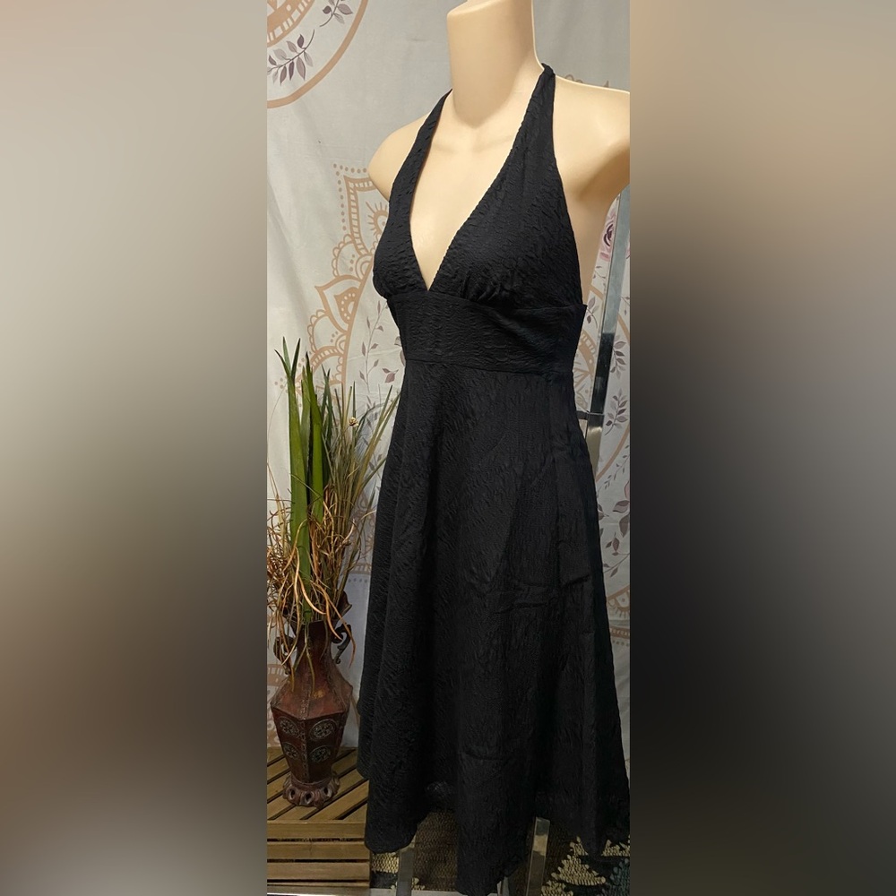 NWT J. Crew black crinkly halter dress size P0.